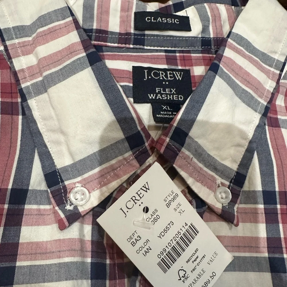 J. Crew Red and‎ Blue Plaid Casual Shirt